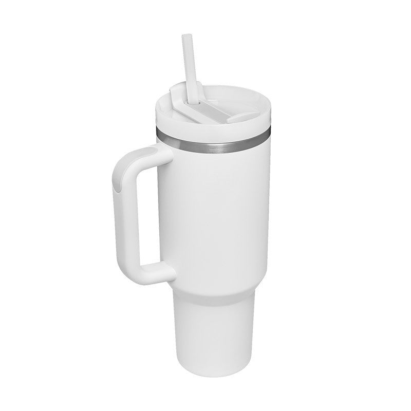 40 Oz Insulated Stainless Steel Tumbler with Handle and Straw - Perfect for Coffee, Travel, Gym, and Office - Spill Proof Vacuum Mug Gift for Valentine's Day and Beyond