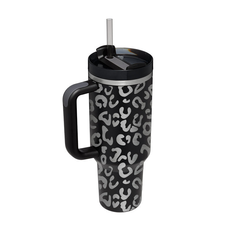 40 Oz Insulated Stainless Steel Tumbler with Handle and Straw - Perfect for Coffee, Travel, Gym, and Office - Spill Proof Vacuum Mug Gift for Valentine's Day and Beyond