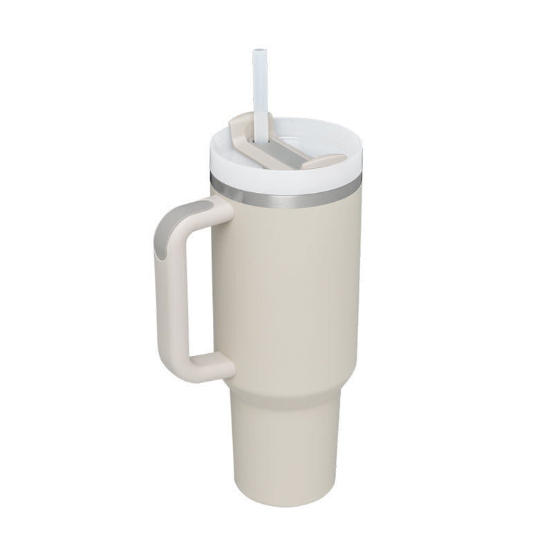 40 Oz Insulated Stainless Steel Tumbler with Handle and Straw - Perfect for Coffee, Travel, Gym, and Office - Spill Proof Vacuum Mug Gift for Valentine's Day and Beyond