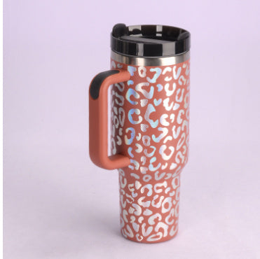 40 Oz Insulated Stainless Steel Tumbler with Handle and Straw - Perfect for Coffee, Travel, Gym, and Office - Spill Proof Vacuum Mug Gift for Valentine's Day and Beyond