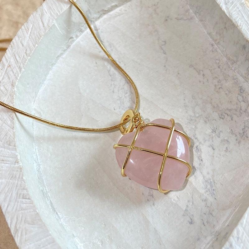 Charming Heart-Shaped Moonstone Necklace for Trendy Women