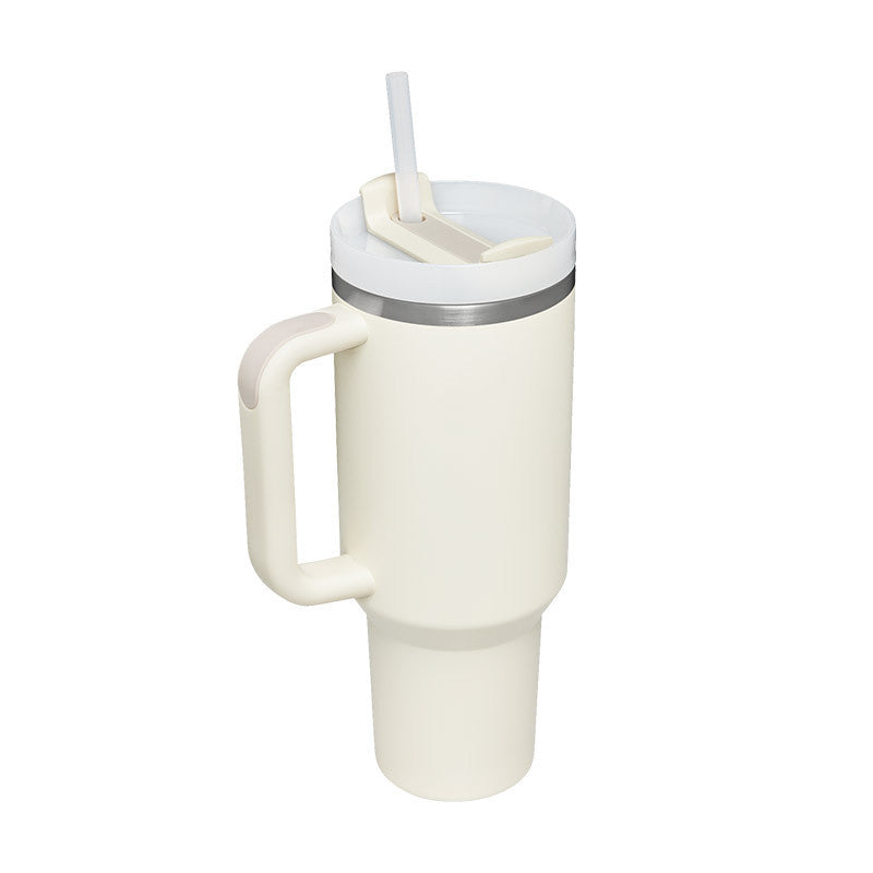 40 Oz Insulated Stainless Steel Tumbler with Handle and Straw - Perfect for Coffee, Travel, Gym, and Office - Spill Proof Vacuum Mug Gift for Valentine's Day and Beyond