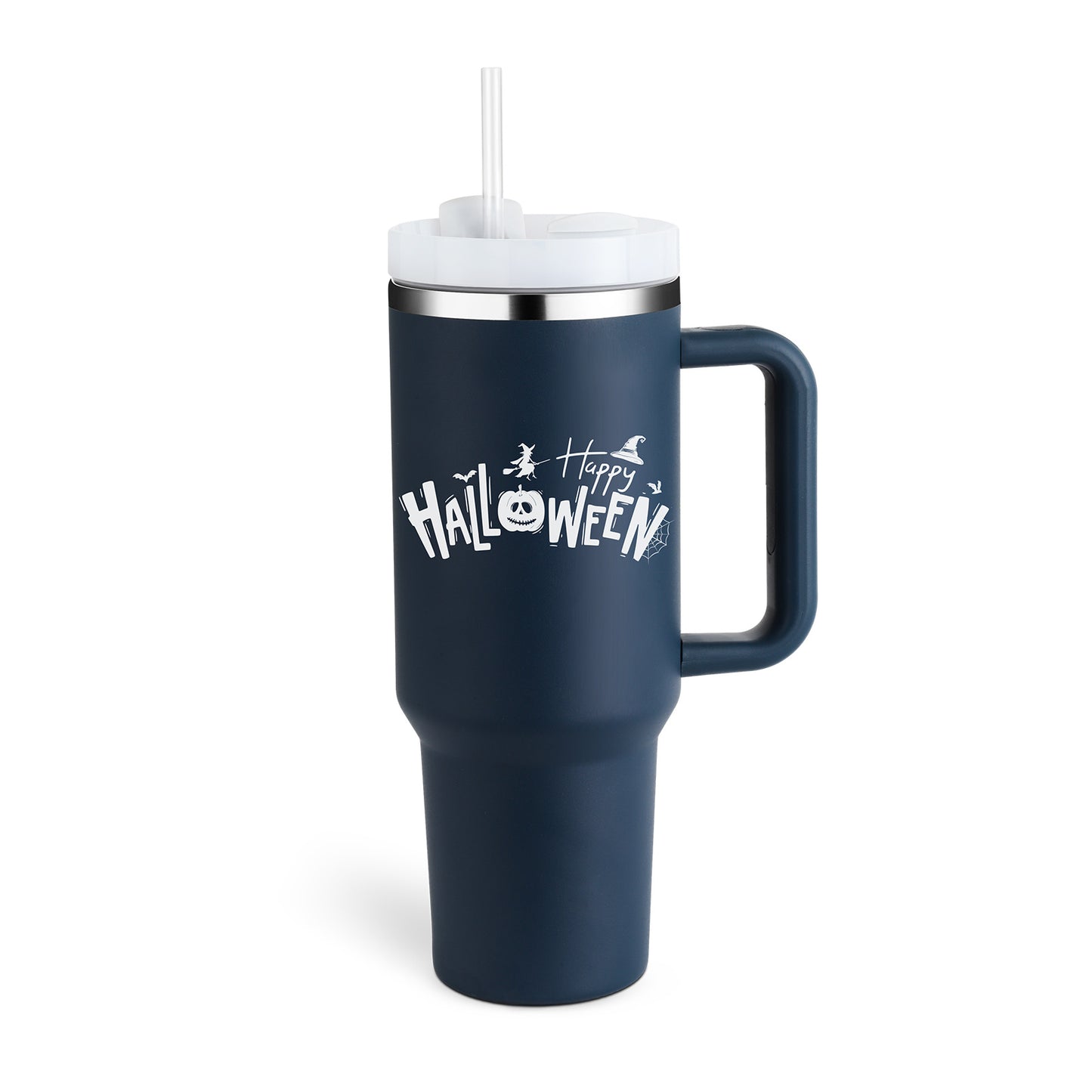 40 Oz Insulated Stainless Steel Tumbler with Handle and Straw - Perfect for Coffee, Travel, Gym, and Office - Spill Proof Vacuum Mug Gift for Valentine's Day and Beyond