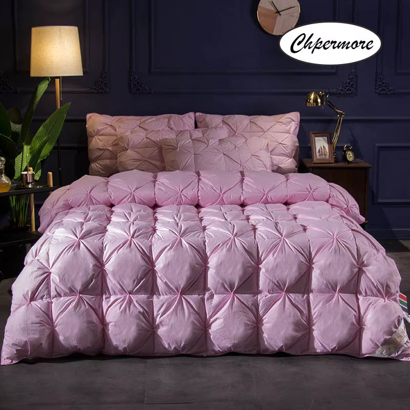 High Grade 100 % White Goose/Duck down Quilt Five Star Hotel Comforters Winter Keep Warm Duvets 100% Cotton Cover