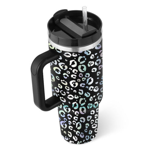 40 Oz Insulated Stainless Steel Tumbler with Handle and Straw - Perfect for Coffee, Travel, Gym, and Office - Spill Proof Vacuum Mug Gift for Valentine's Day and Beyond