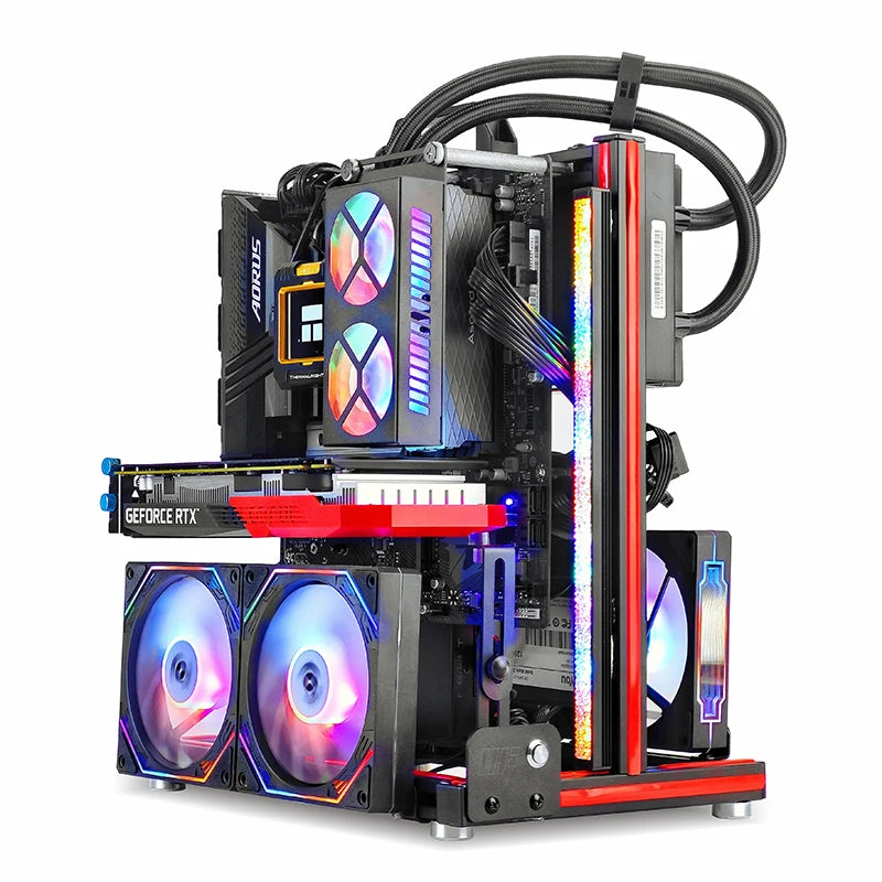 METALFISH BlockCase Open Frame Aluminum ATX/M-ATX Rack for Desktops