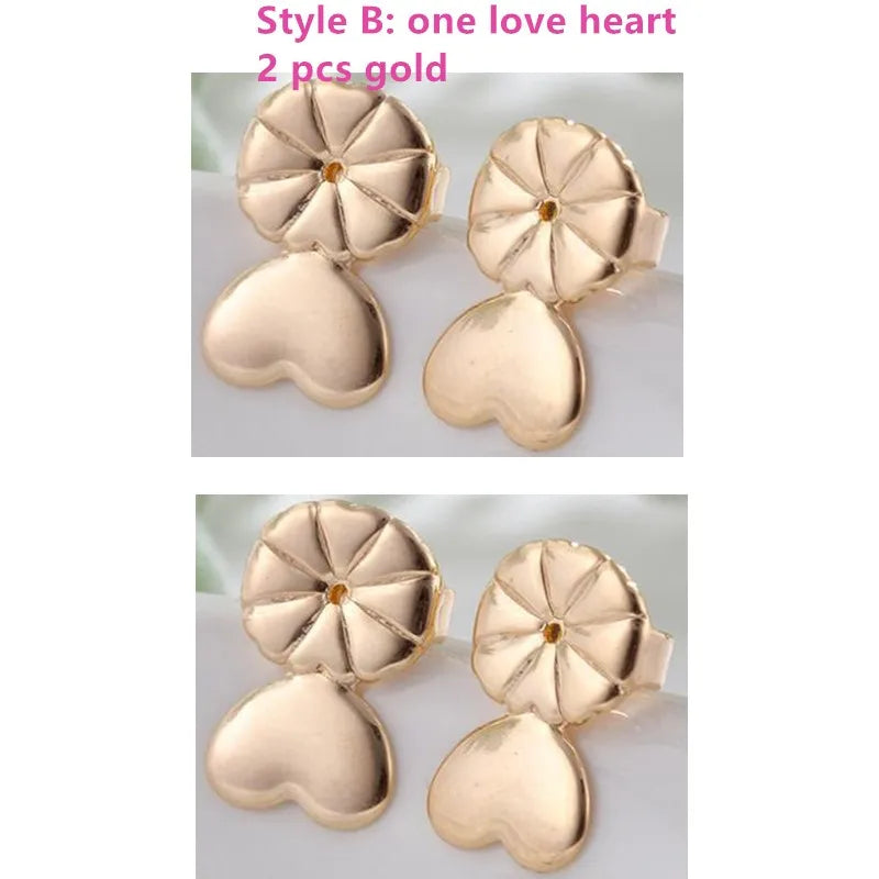 Elegant Adjustable Copper Heart Earring Supports