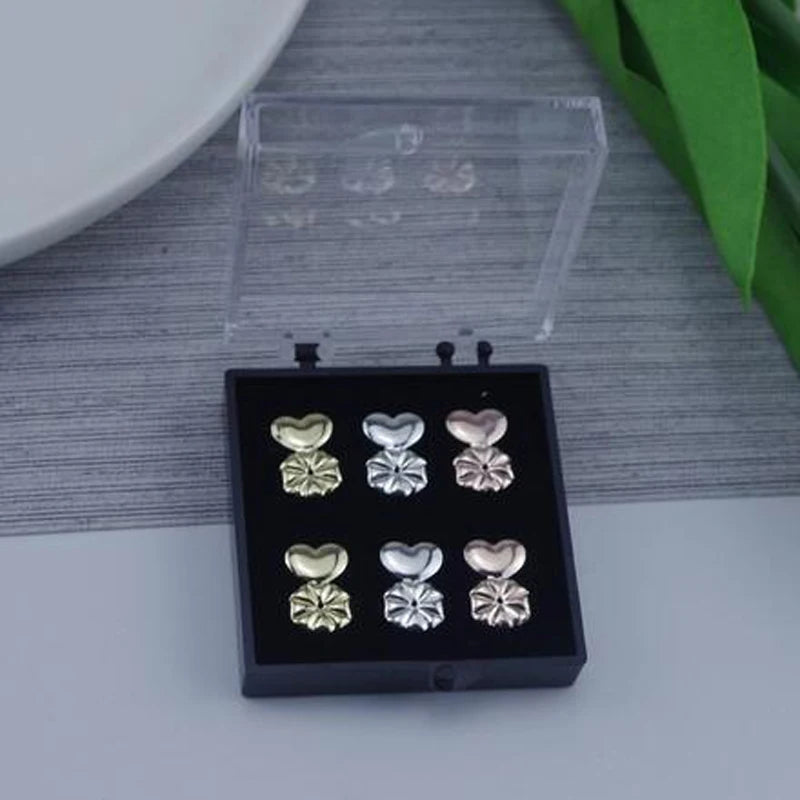 Elegant Adjustable Copper Heart Earring Supports
