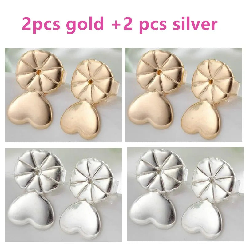 Elegant Adjustable Copper Heart Earring Supports