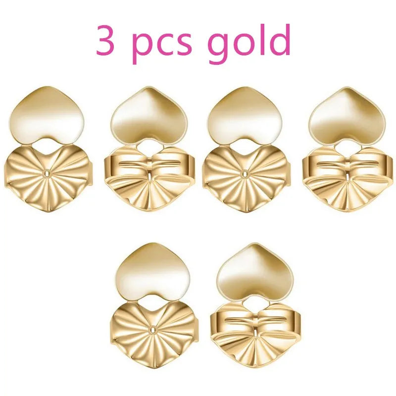 Elegant Adjustable Copper Heart Earring Supports