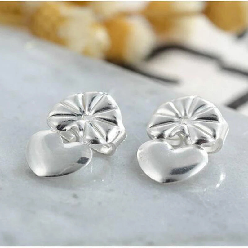 Elegant Adjustable Copper Heart Earring Supports