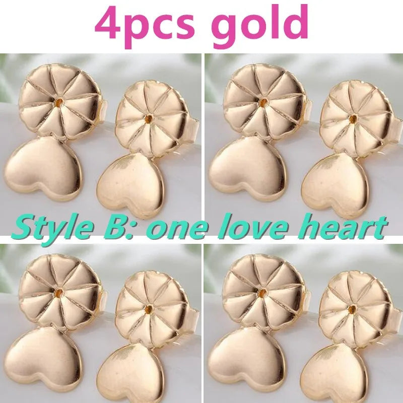 Elegant Adjustable Copper Heart Earring Supports