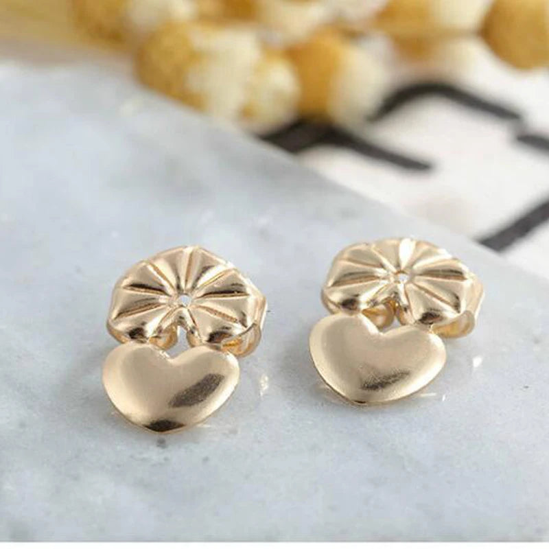 Elegant Adjustable Copper Heart Earring Supports