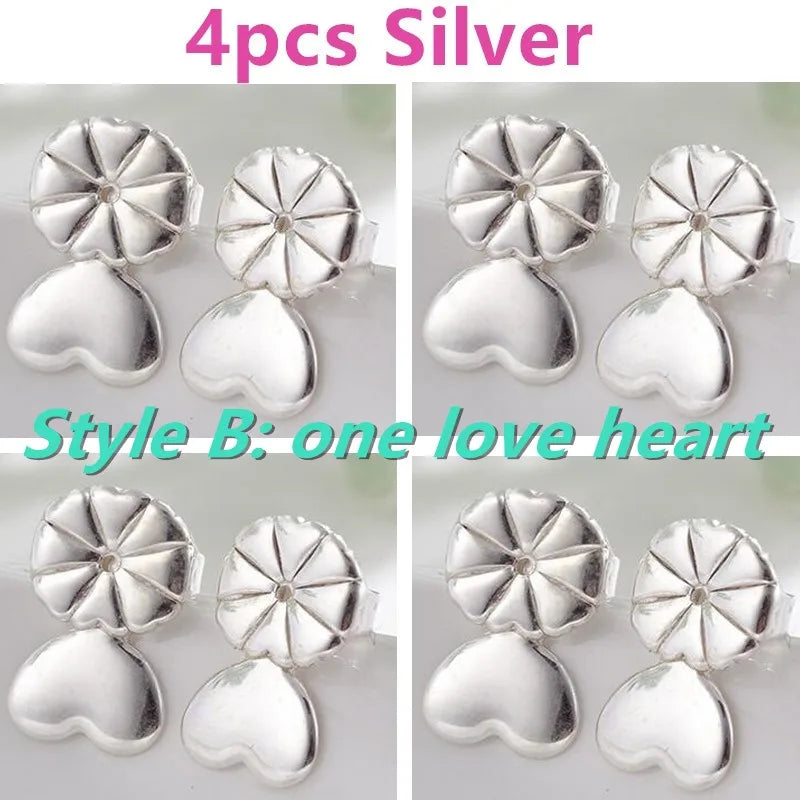 Elegant Adjustable Copper Heart Earring Supports
