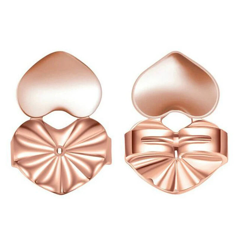 Elegant Adjustable Copper Heart Earring Supports