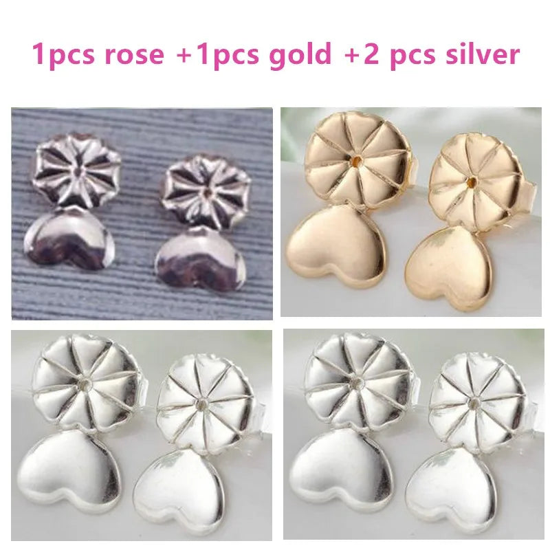 Elegant Adjustable Copper Heart Earring Supports