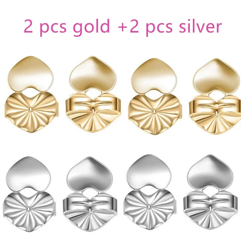 Elegant Adjustable Copper Heart Earring Supports