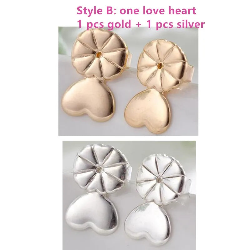 Elegant Adjustable Copper Heart Earring Supports