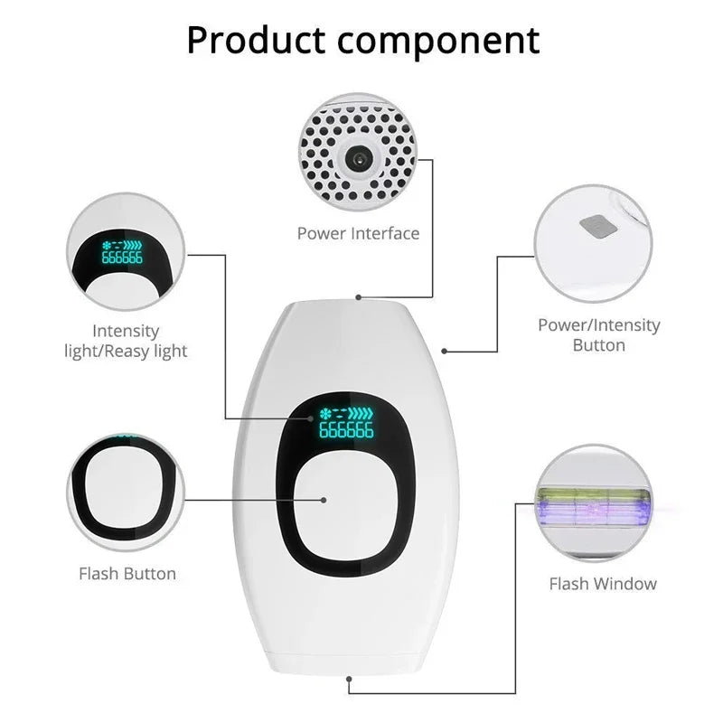 Portable Laser Hair Removal Device with Dual Flash Modes