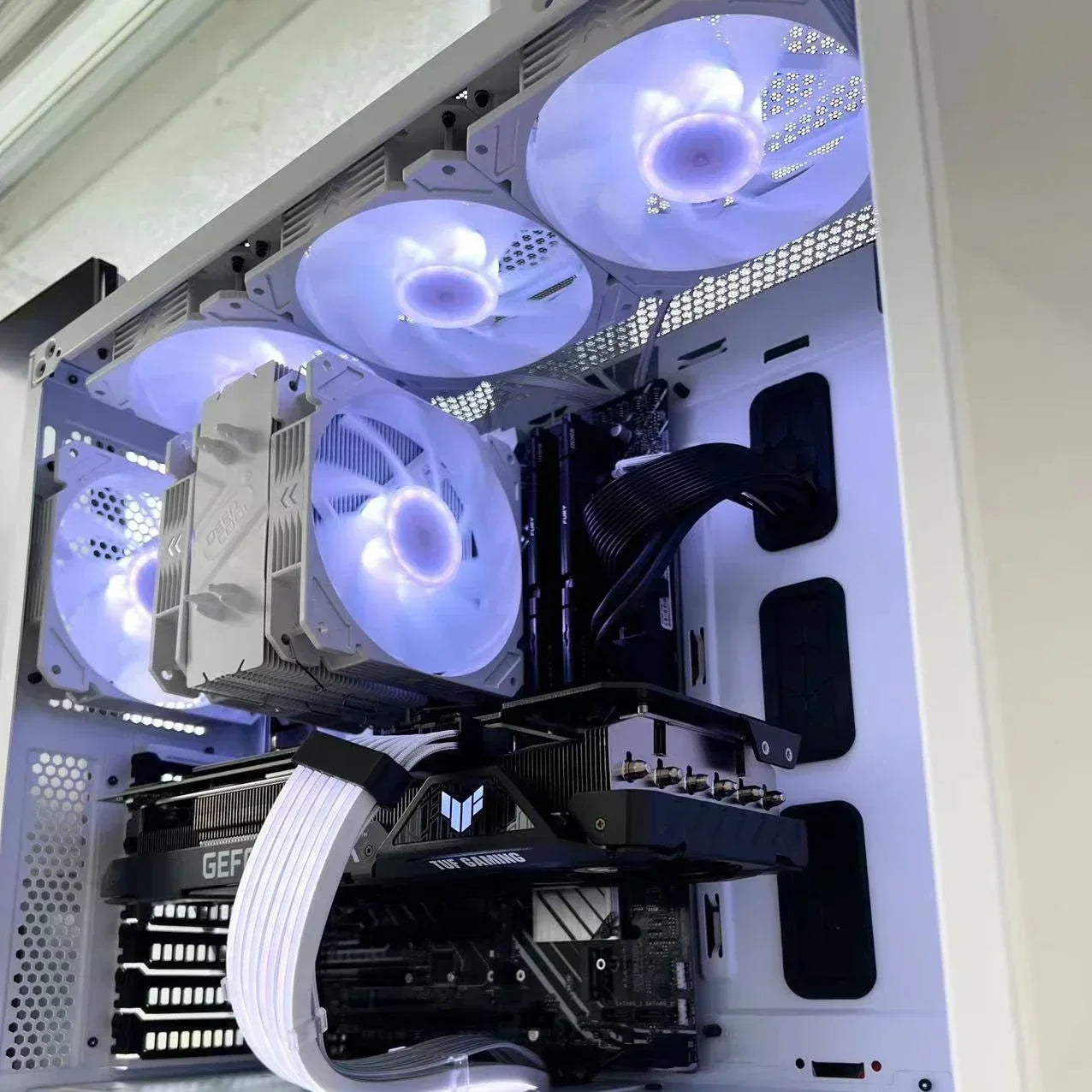 Wovibo 120mm ARGB RGB Fan Cooler with PWM Control - White and Black 12cm PC Cooling Case Radiator