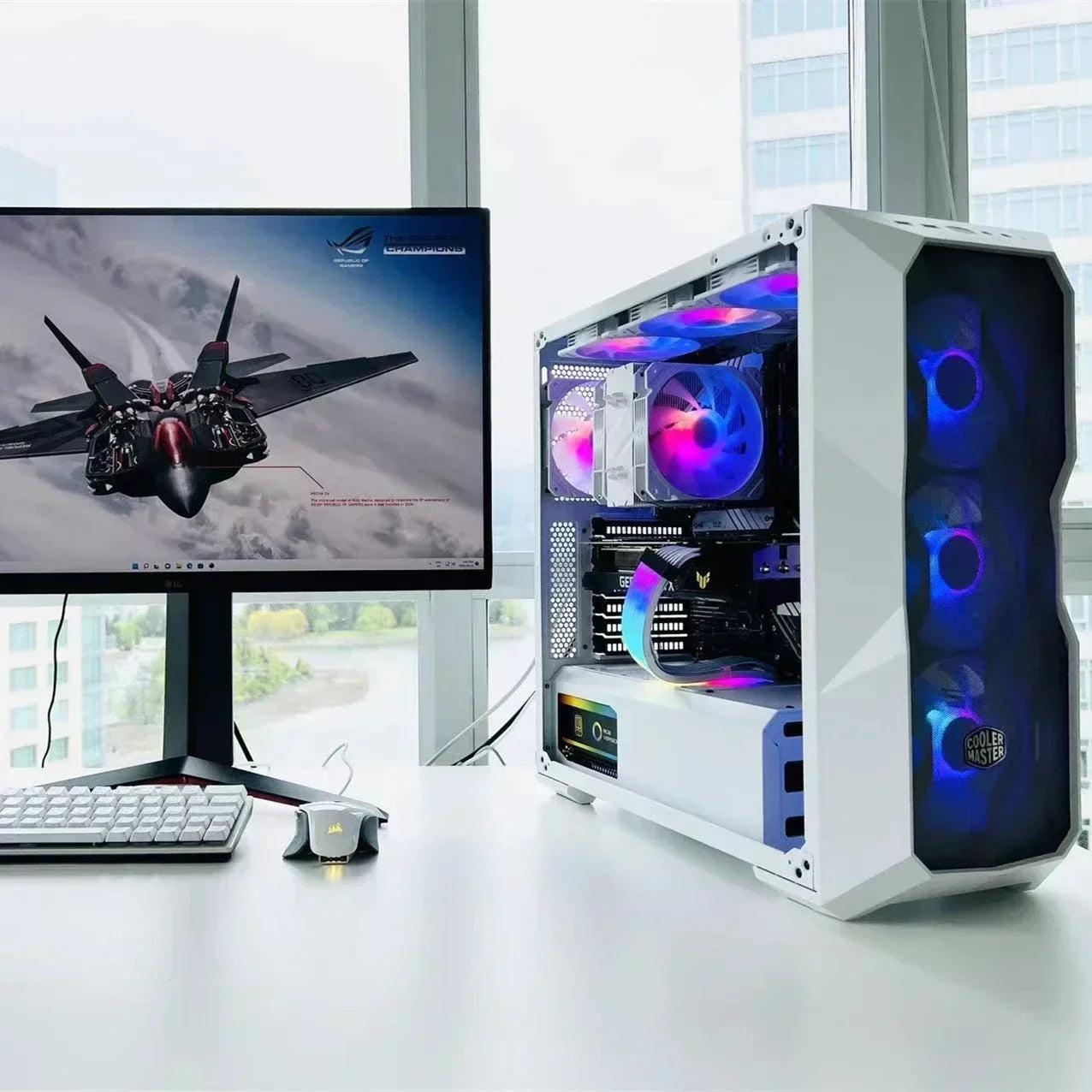 Wovibo 120mm ARGB RGB Fan Cooler with PWM Control - White and Black 12cm PC Cooling Case Radiator