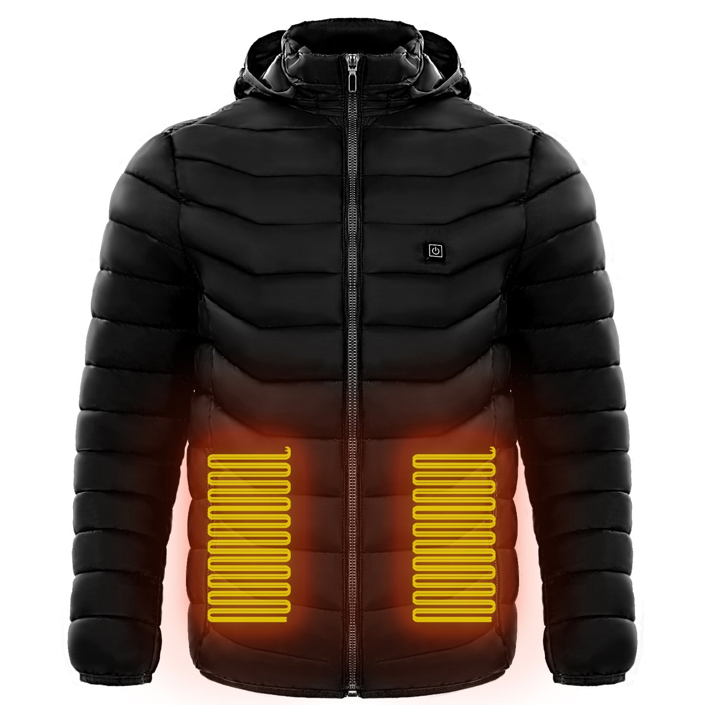 Men's Electric Heated Ski Jacket with Insulated Hood and 9 Heat Zones