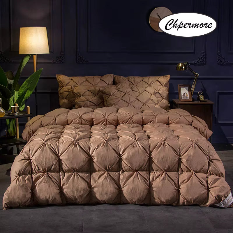 High Grade 100 % White Goose/Duck down Quilt Five Star Hotel Comforters Winter Keep Warm Duvets 100% Cotton Cover