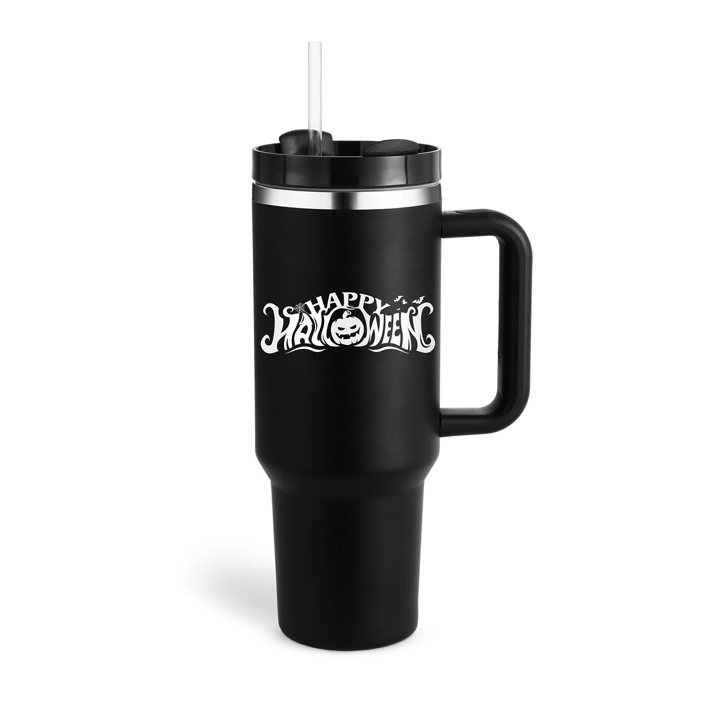 40 Oz Insulated Stainless Steel Tumbler with Handle and Straw - Perfect for Coffee, Travel, Gym, and Office - Spill Proof Vacuum Mug Gift for Valentine's Day and Beyond