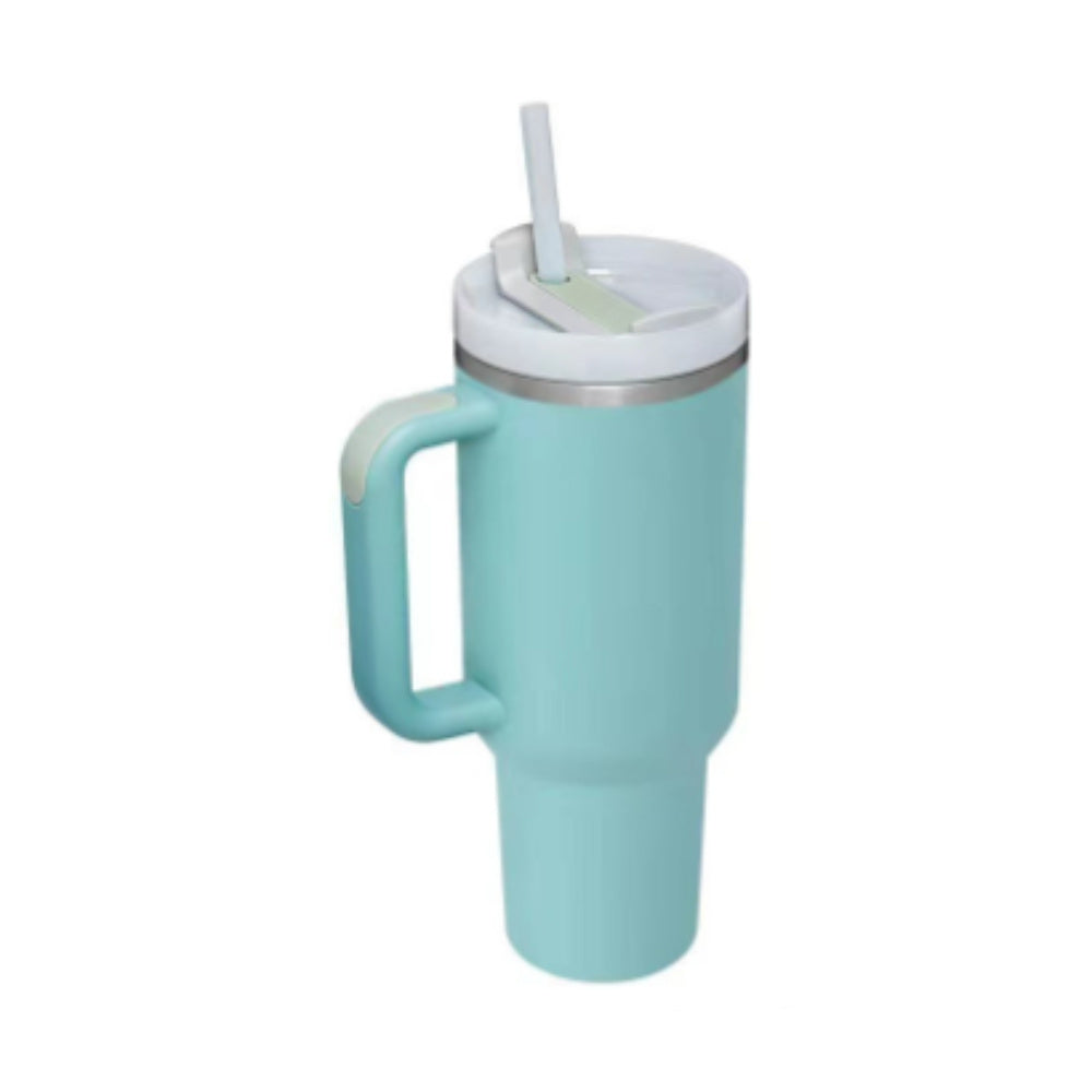 40 Oz Insulated Stainless Steel Tumbler with Handle and Straw - Perfect for Coffee, Travel, Gym, and Office - Spill Proof Vacuum Mug Gift for Valentine's Day and Beyond