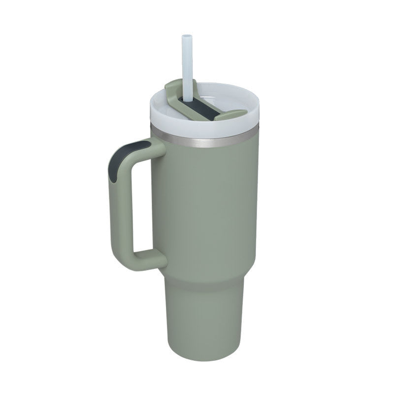 40 Oz Insulated Stainless Steel Tumbler with Handle and Straw - Perfect for Coffee, Travel, Gym, and Office - Spill Proof Vacuum Mug Gift for Valentine's Day and Beyond