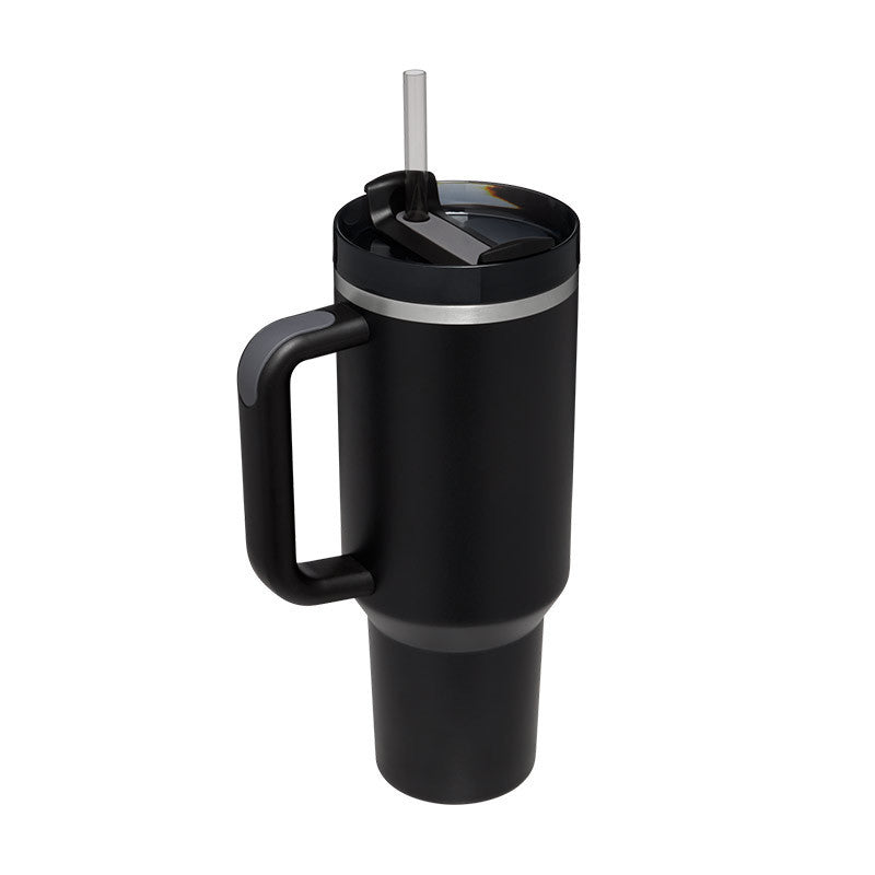 40 Oz Insulated Stainless Steel Tumbler with Handle and Straw - Perfect for Coffee, Travel, Gym, and Office - Spill Proof Vacuum Mug Gift for Valentine's Day and Beyond