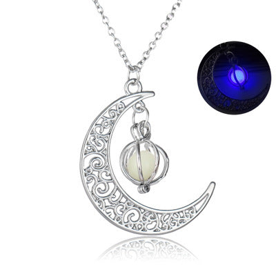 Luminous Moonstone Pendant Necklace for Women - Glowing Healing Jewelry Gift