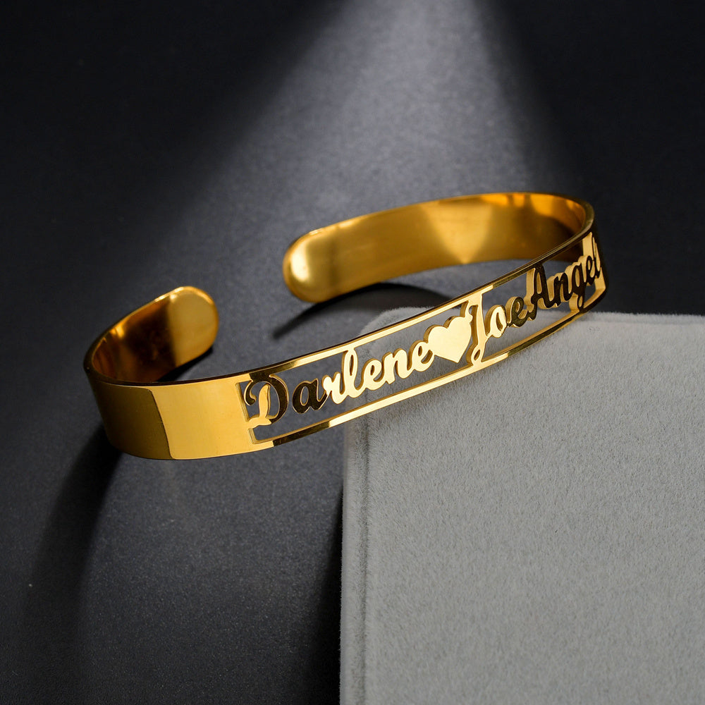 Personalized Name Bracelet - Custom Stainless Steel Bangles for a Unique Gift