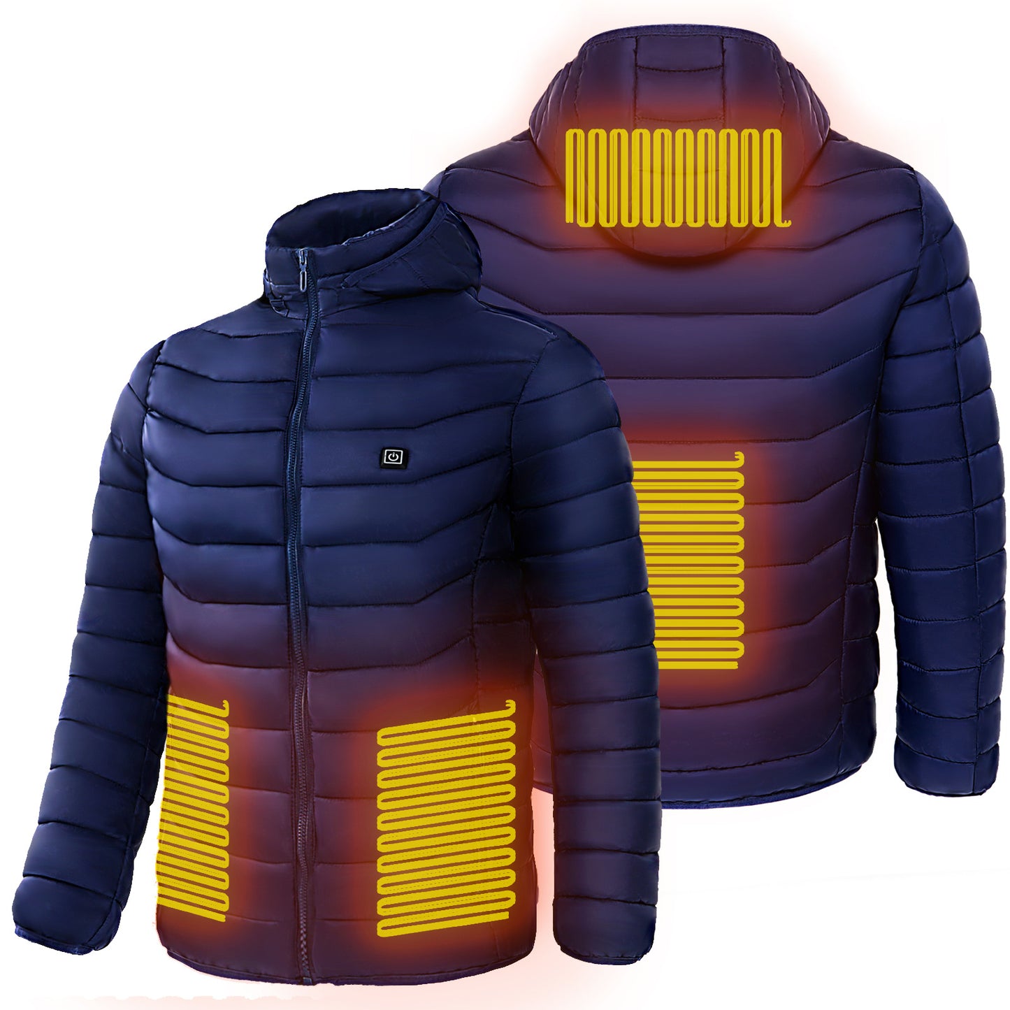 Men's Electric Heated Ski Jacket with Insulated Hood and 9 Heat Zones