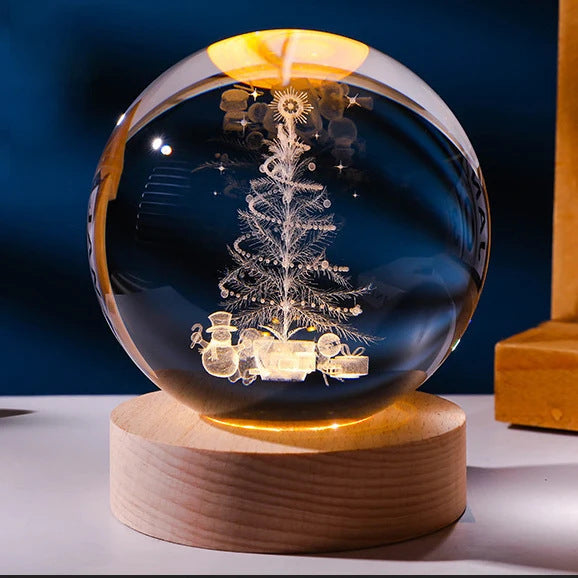 Celestial Wonder 3D Planetary Crystal Ball Lamp – Enchanting Star Projection Night Light for Unique Gifting