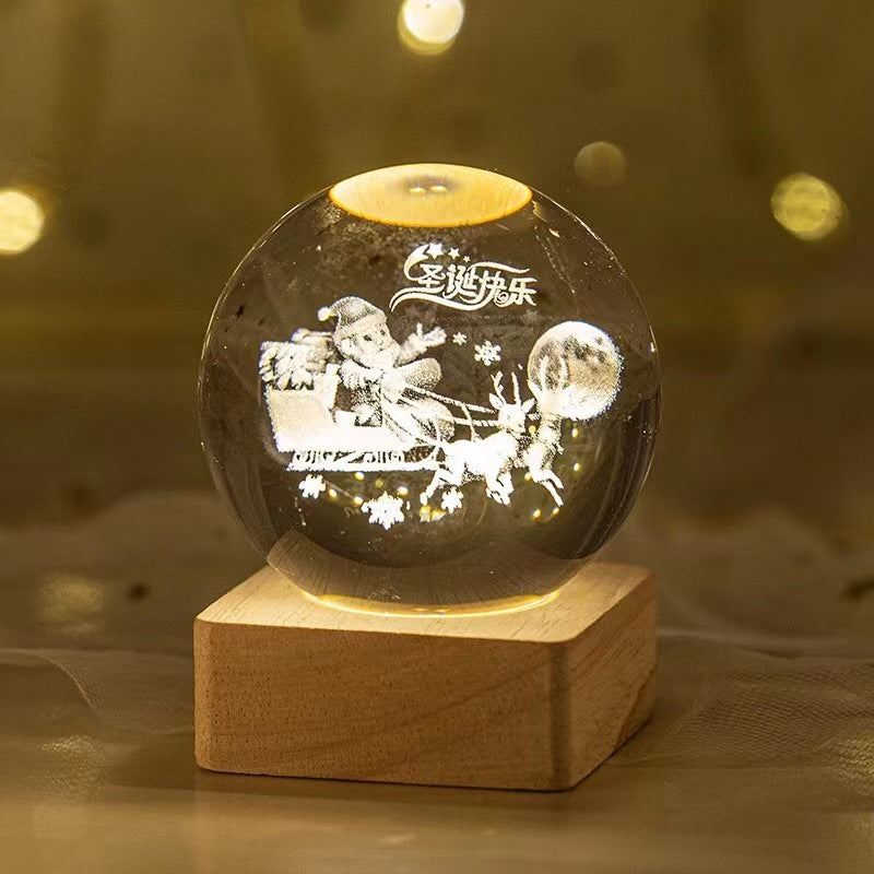 Celestial Wonder 3D Planetary Crystal Ball Lamp – Enchanting Star Projection Night Light for Unique Gifting