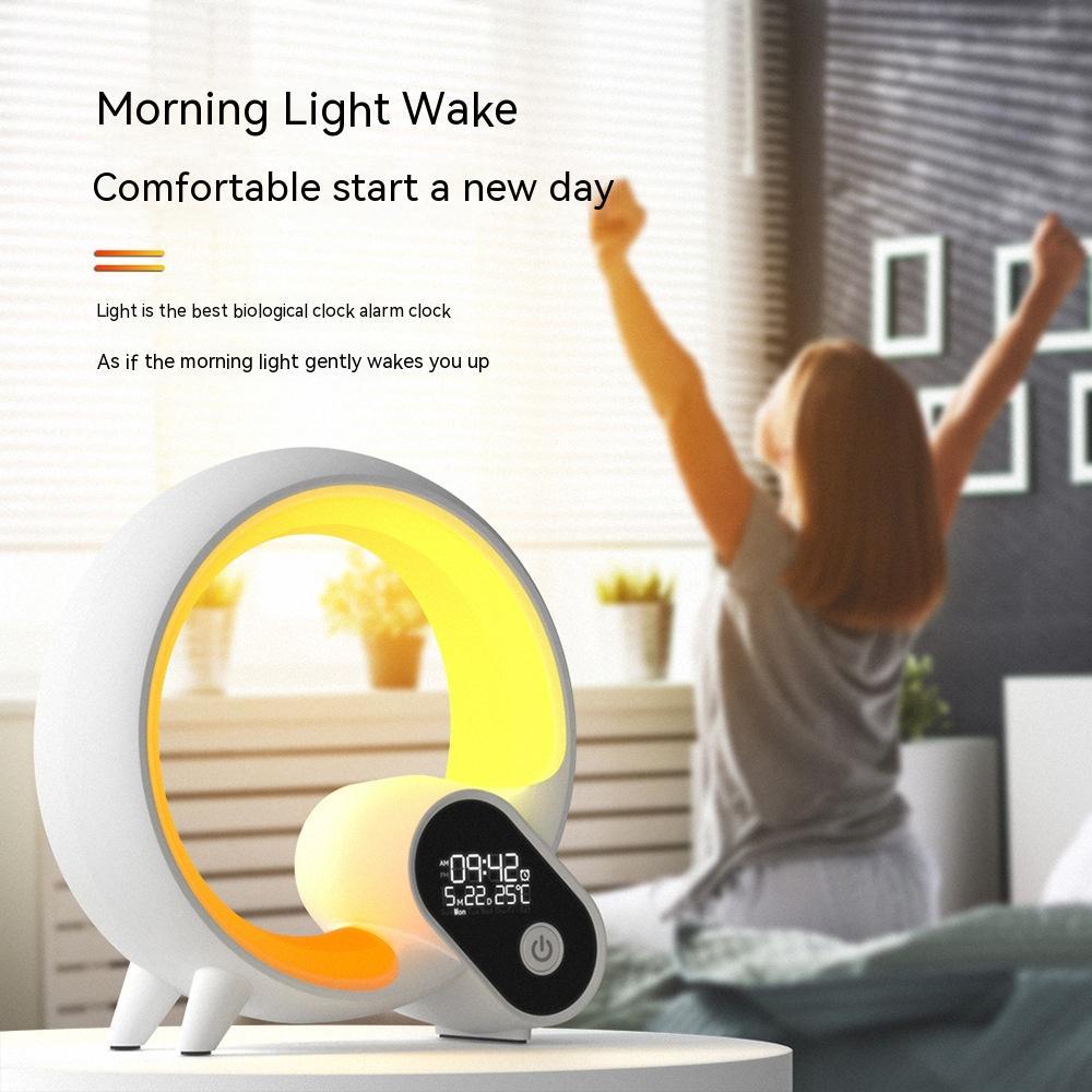 Smart Wake-Up LED Alarm Clock with Bluetooth Audio and Colorful Atmosphere Light