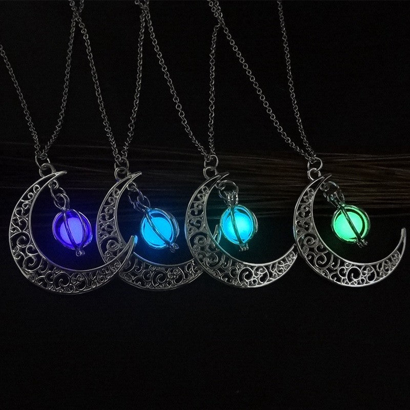 Luminous Moonstone Pendant Necklace for Women - Glowing Healing Jewelry Gift