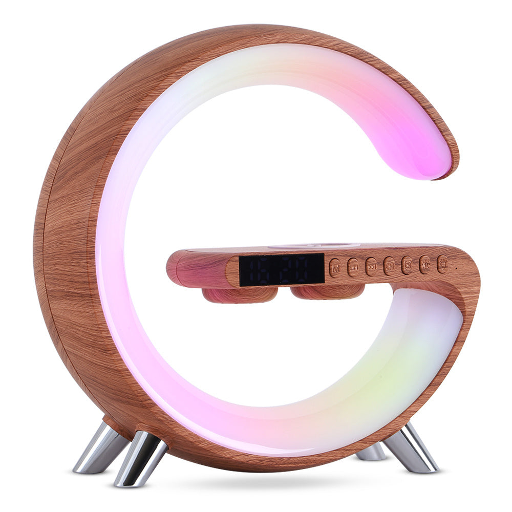 Smart G-Shaped LED Mood Lamp with Bluetooth Audio and Wireless Charging – App-Enabled Home Lighting for Any Space