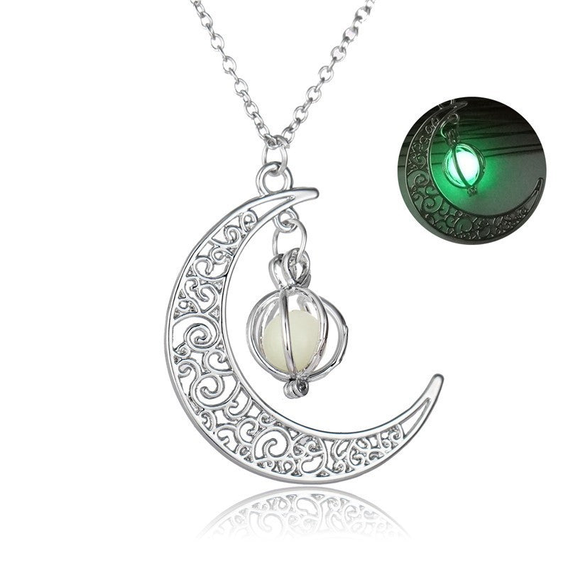 Luminous Moonstone Pendant Necklace for Women - Glowing Healing Jewelry Gift