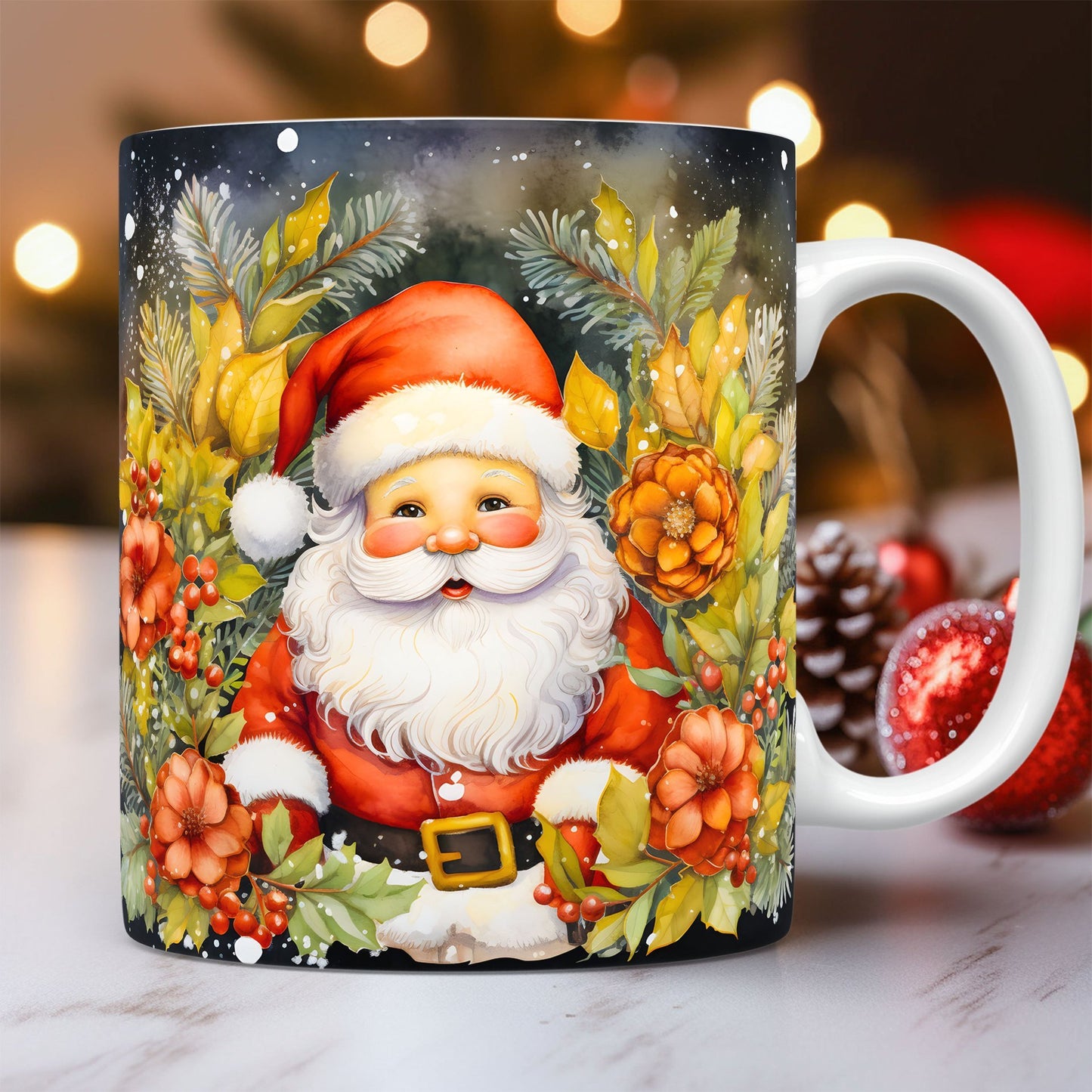 Festive 3D Santa Claus Ceramic Mug – Unique Christmas Coffee Cup for Hot Drinks, Perfect Holiday Gift for Kids and Adults