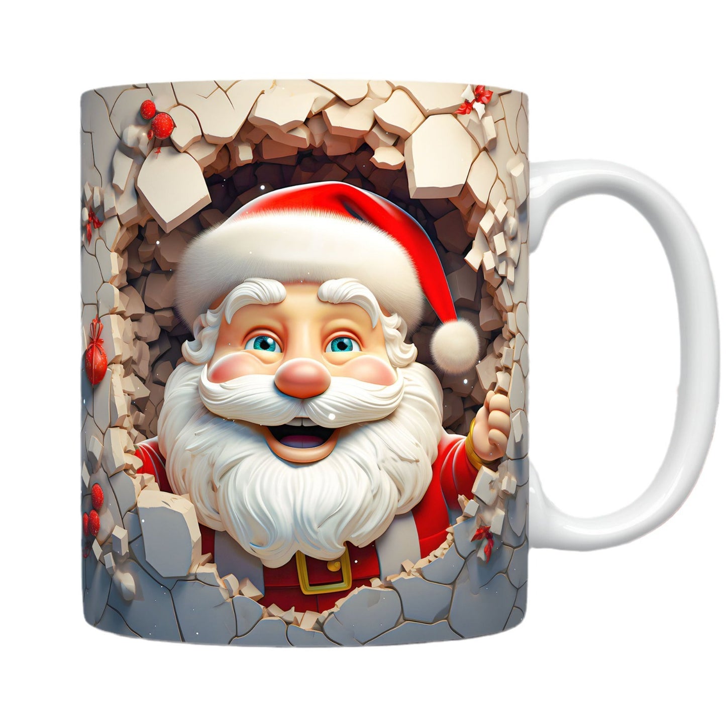 Festive 3D Santa Claus Ceramic Mug – Unique Christmas Coffee Cup for Hot Drinks, Perfect Holiday Gift for Kids and Adults