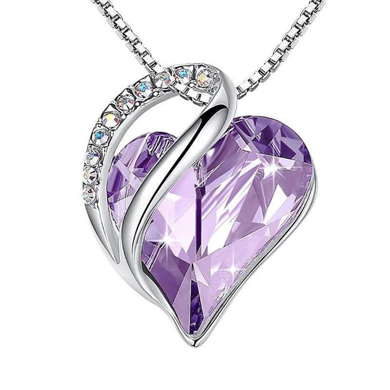 Chic Geometric Heart Pendant Necklace in 925 Silver