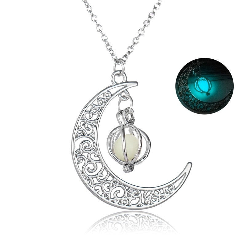 Luminous Moonstone Pendant Necklace for Women - Glowing Healing Jewelry Gift