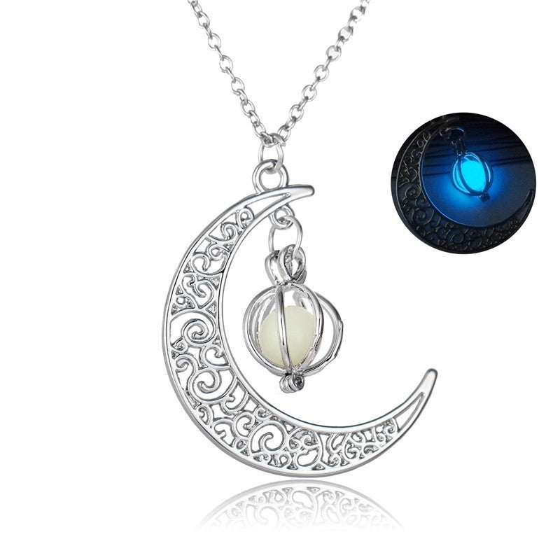 Luminous Moonstone Pendant Necklace for Women - Glowing Healing Jewelry Gift