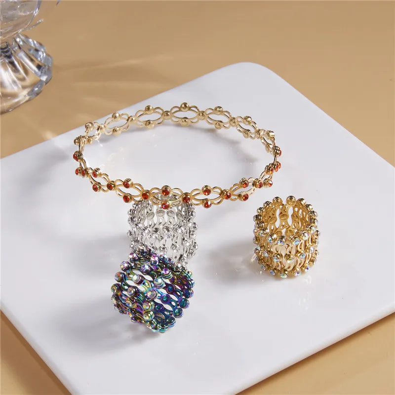 Elegant Dual-Function Shiny Crystal Stretchable Ring and Bracelet for Women - Chic Retractable Jewelry Gift