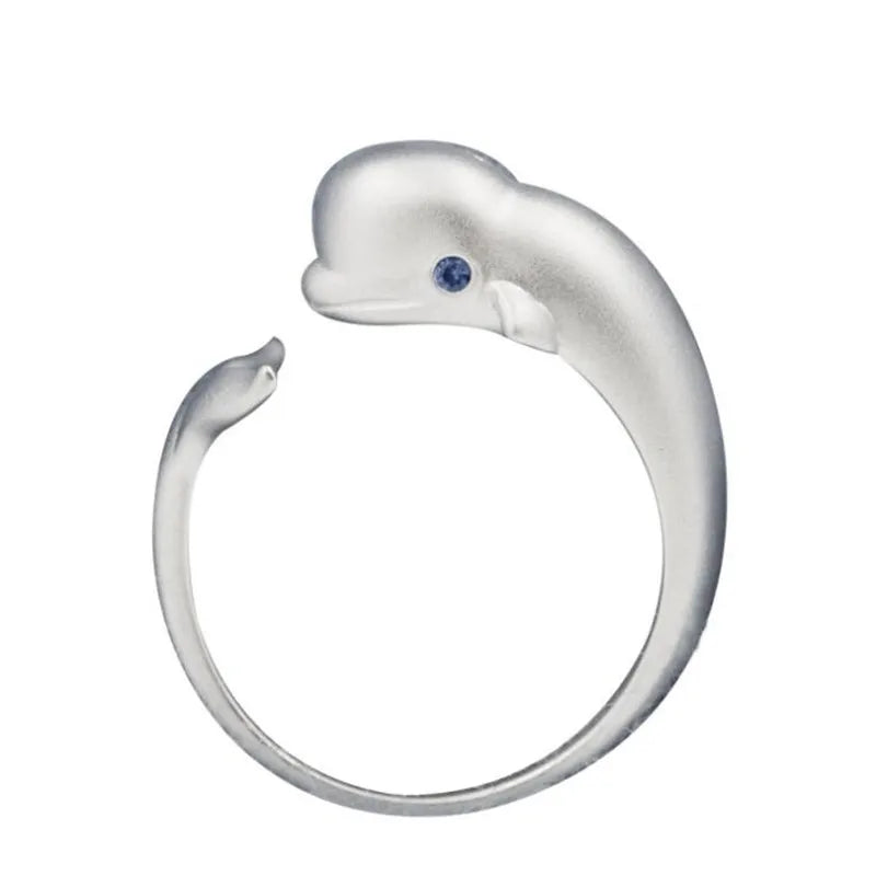 Vintage Adjustable Purple Eye Fish Ring for Unisex - Personalized Creative Lucky Cocktail Ring for Casual Events and Celebrations