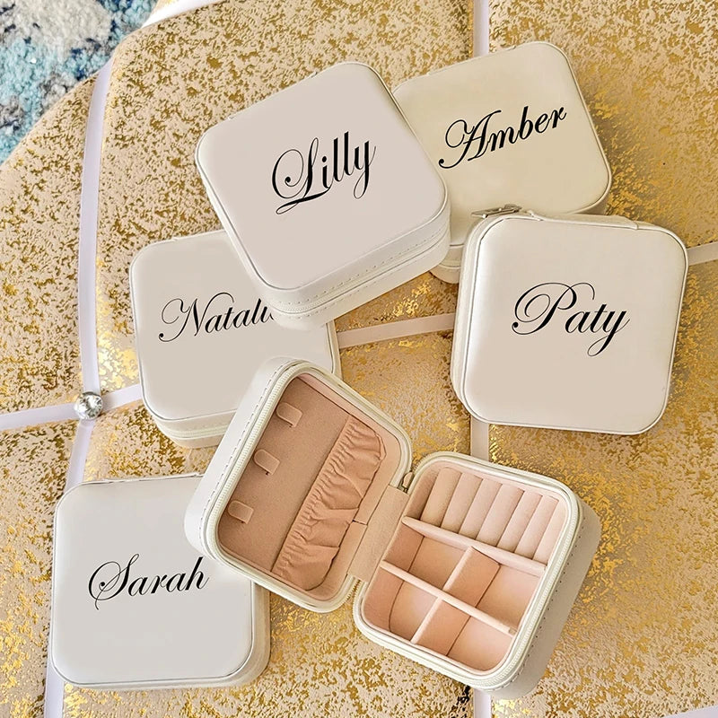 Personalized Leather Jewelry Organizer for Bridesmaids - Unique Gift Box.