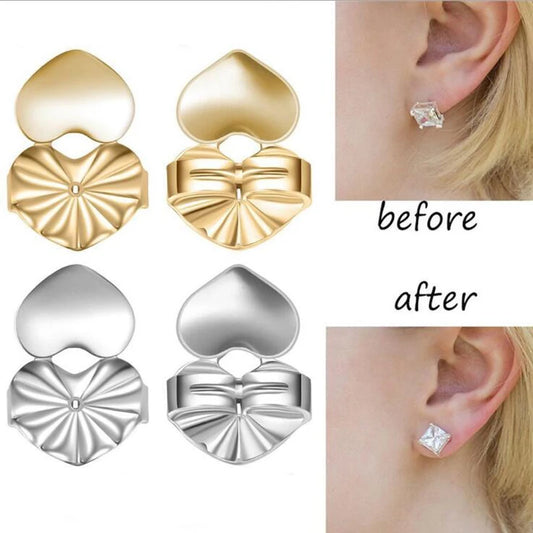 Elegant Adjustable Copper Heart Earring Supports