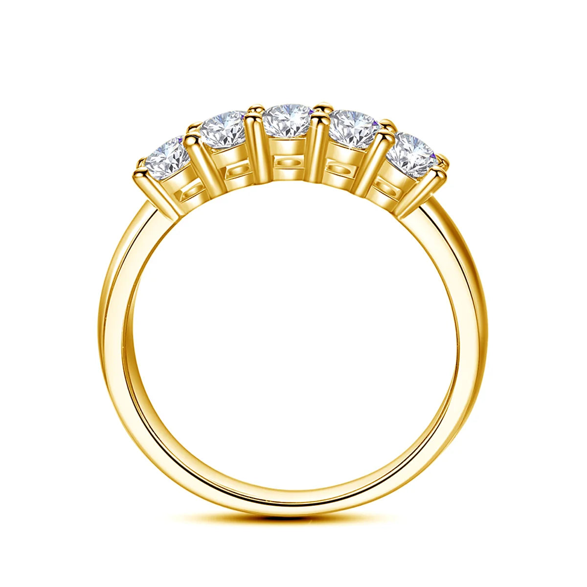 Regal Elegance Moissanite Wedding Band